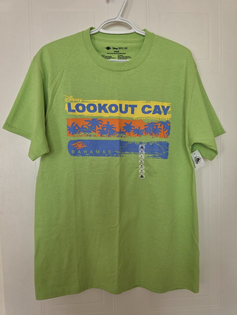 Disney Cruise Line Lookout Cay Graphic Short Sleeve Crew Neck Tee, Lime Green, M